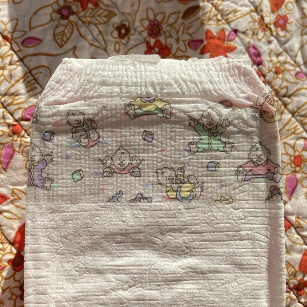 Vintage Huggies Size 3 Ultratrim 1993 USA‎ Diapers Baby's Blocks Plastic Print